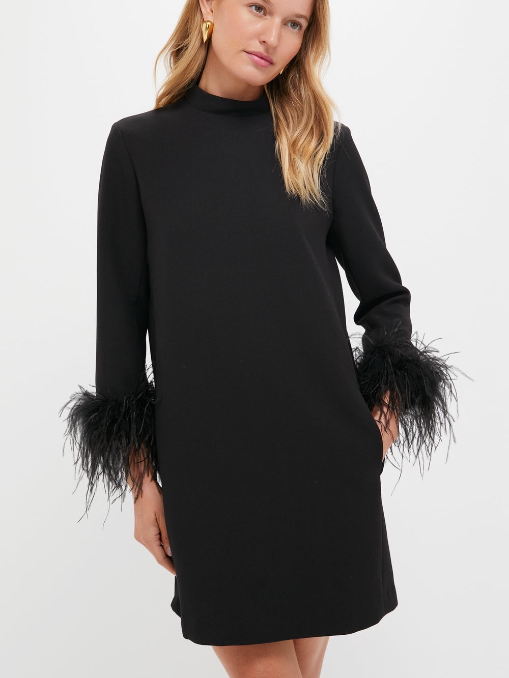 Tuckernuck Ellie Black Feather Mod Dress Large